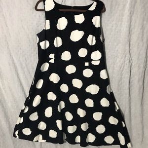 Talbots A-line polkadots pockets sleeveless